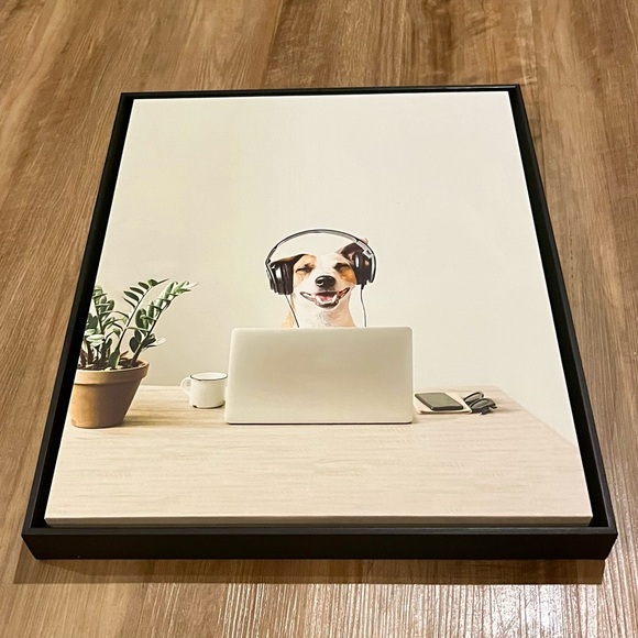 Framed Canvas - Dog working from home - Picture 2 of 3